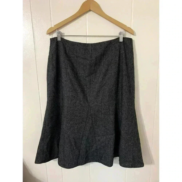Sundance Mermaid Skirt 14p Gray Tweed Herringbone wool Lined Academia Career - Picture 2 of 9